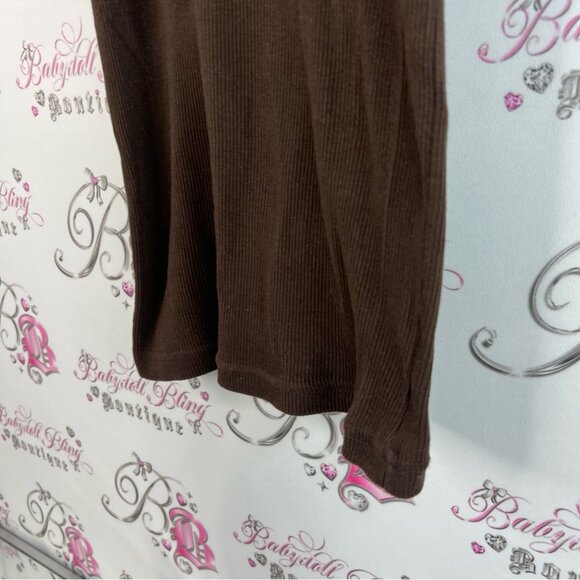 American apparel Rockaganza tank top brown graphic front stars pattern ribbed - Picture 4 of 10